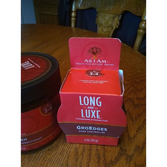 As I Am Long & Luxe Pom/Passion Frt GroEdges 4oz, growash 16oz, conditioner 12oz - Picture 3 of 11